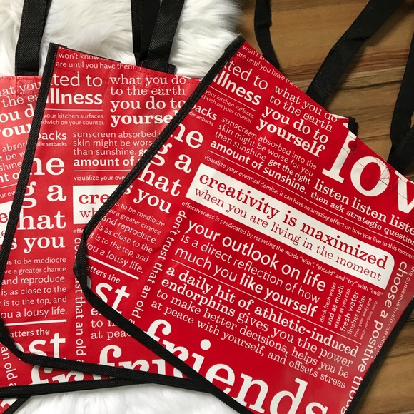 Lululemon reusable shopping totes handbags Red new - Picture 4 of 7